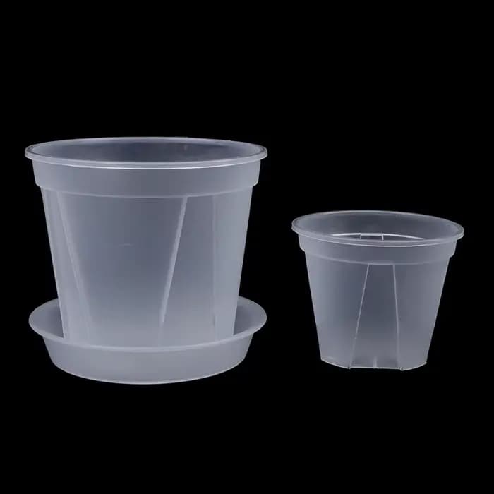 Pot de fleur Transparent avec plateau
