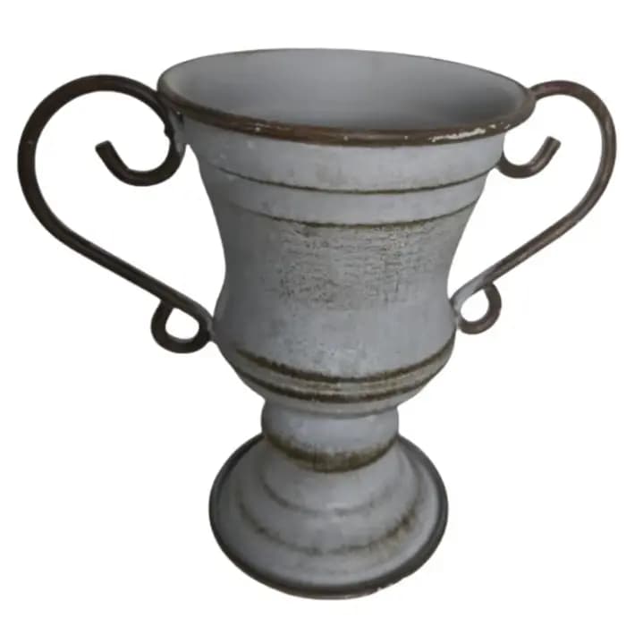 Pot de fleurs trophée à bouche ronde à double oreille