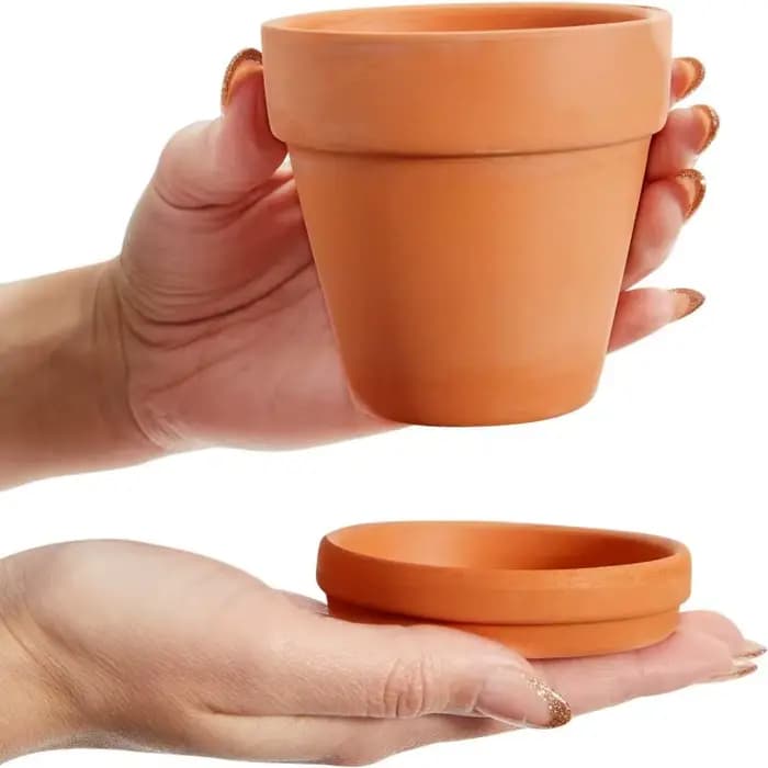 Paquet de 9 petits Pots en terre cuite de 3 pouces avec soucoupes pour plantes succulentes