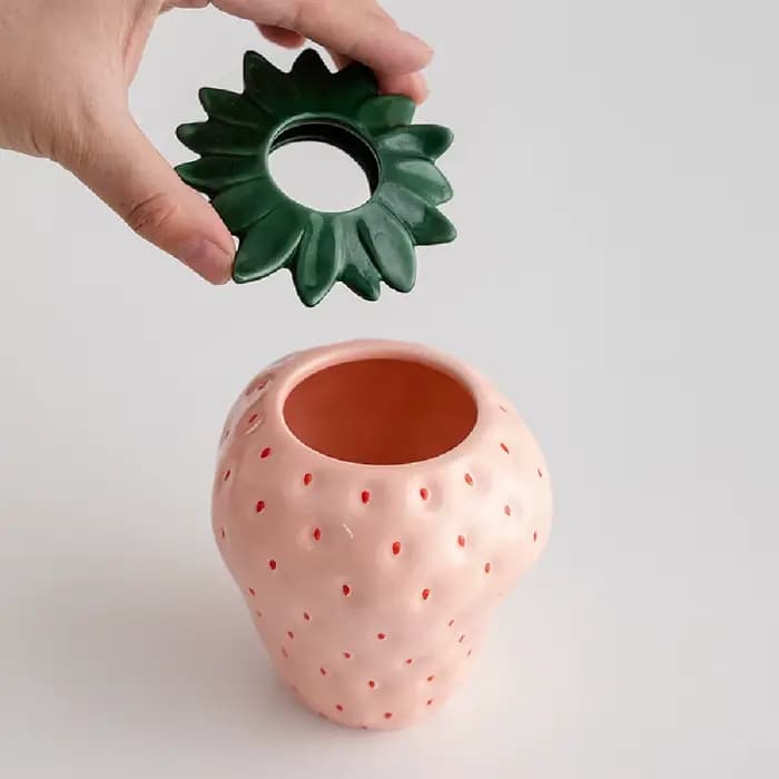Pot de jardinière en forme de fraise d'inspiration Vintage