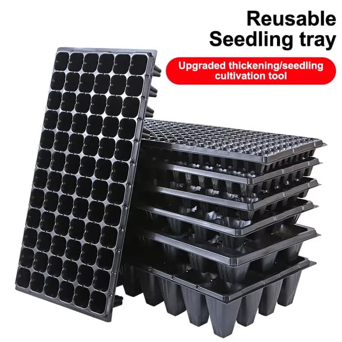 Ensemble de 10 plateaux de semis en plastique pour jardin