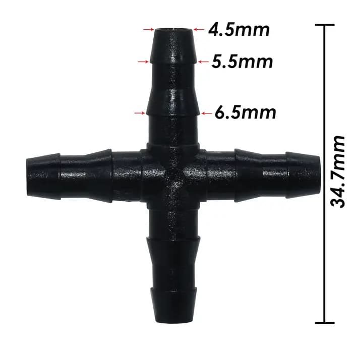 Connecteur barbelé droit croisé pour tuyau de 4/7mm, connecteur fileté de 1000 pouces, accessoires d
