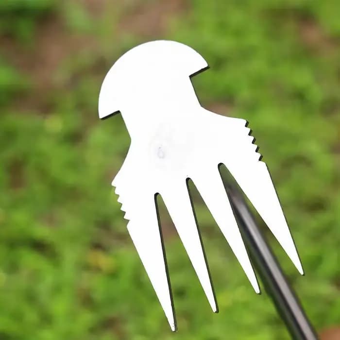 Râteau de jardin manuel 2 en 1, outil d'enracinement d'herbe de graines, pelle d'extraction de désherbage à 4 dents, jardinage manuel, outil de sol libre, désherbeur
