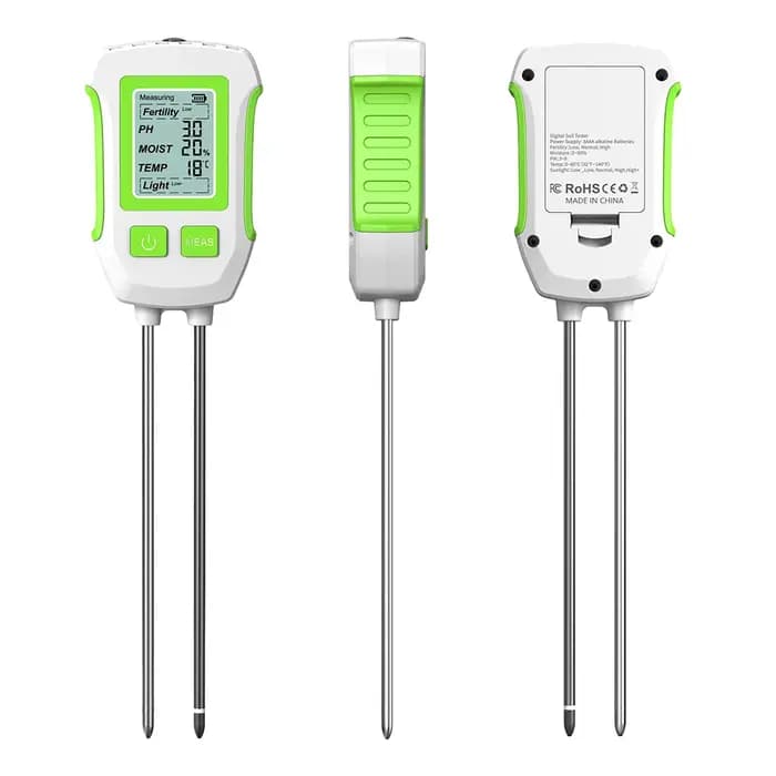 Testeur de sol numérique LCD 5 en 1 PH/Humidité/Température