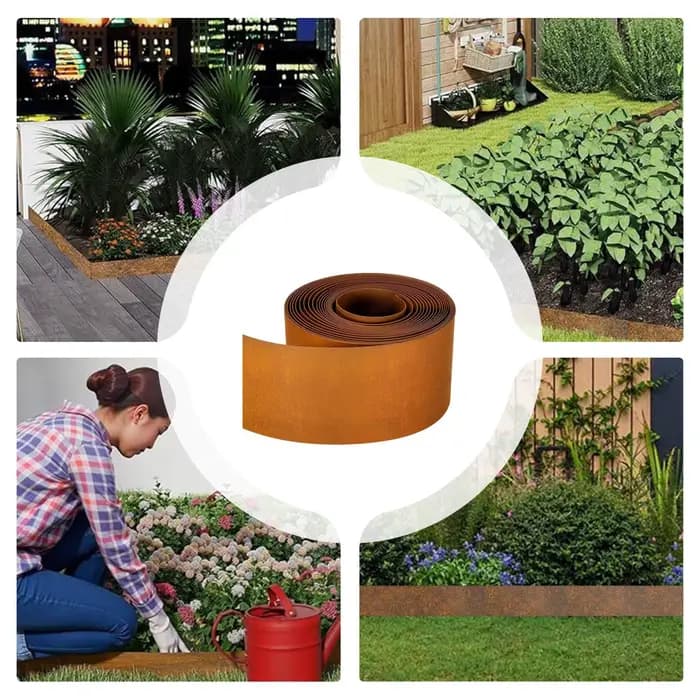 Bordure de jardin en acier résistant aux intempéries, découpable, pour pelouse, aménagement paysager, serre intérieure, cour et patio