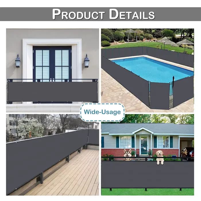 Couverture d'écran de confidentialité pour balcon, clôture, Patio, tissu d'ombrage imperméable, Prot