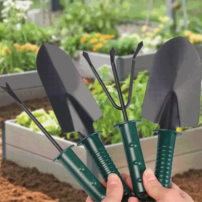 Ensemble de 4 outils de jardinage en acier robuste