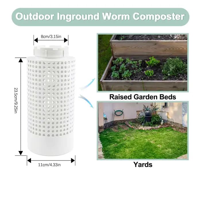 Bac à compost extérieur, kit de bac à compost de ferme de ver souterrain pour lits de fleurs surélevés à la maison