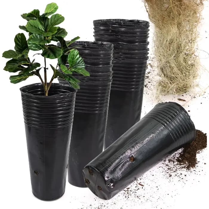 Grands pots ronds pour plantes de jardin, jardinière de culture avec trous de proximité, plastique,