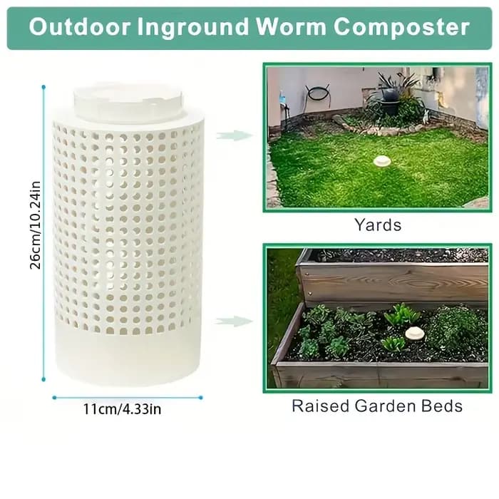Bac de Compostage à Ver pour Petits Pots de Fleurs et Jardin, Tube de Compostage à Thé en PVC, Gain
