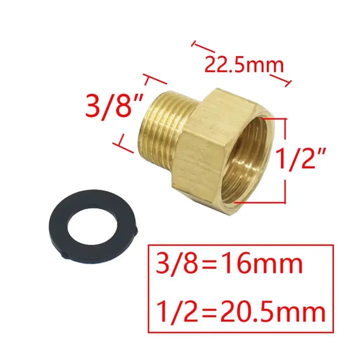 Connecteur de filetage en laiton 1/2 "à 3/4 3/8
