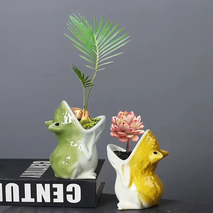 Pot de fleur en forme d'animal de dessin animé mignon