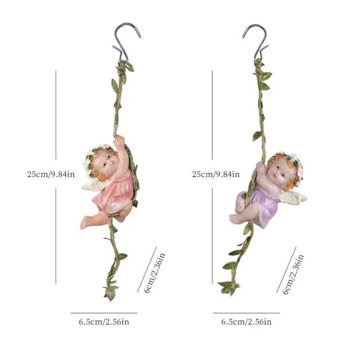 Statuette d'ange suspendue pour jardin