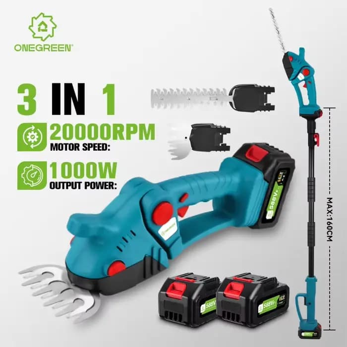 ONEGREEN – taille-haie électrique à poteau télescopique 3 en 1
