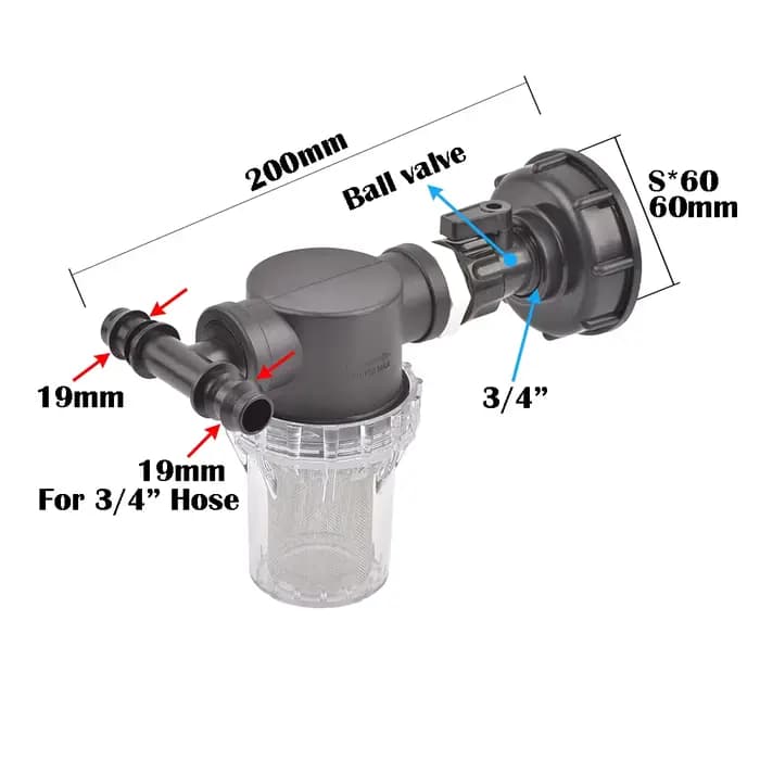 Filtre d'irrigation d'arrosage pour soudure IBC, joint de baril, connecteur de tuyau d'arrosage, fil