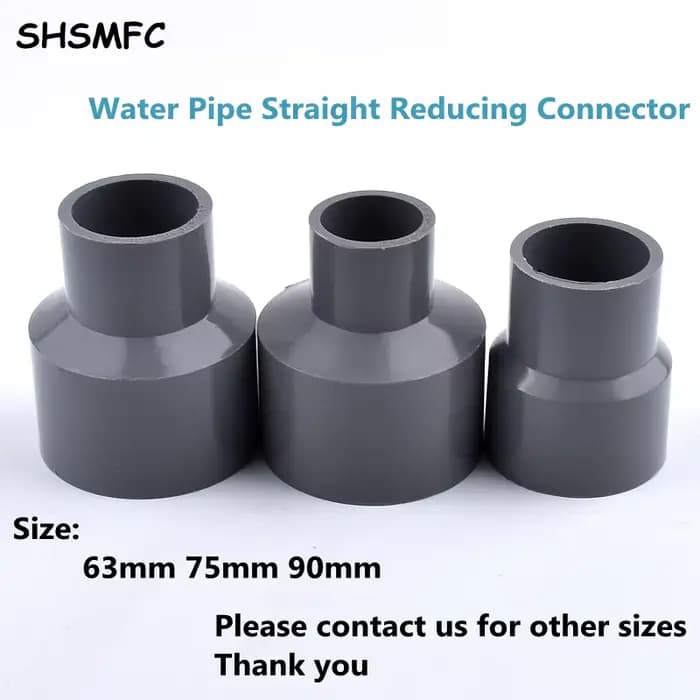 Connecteurs réducteurs droits en PVC, 63mm 75mm 90mm, 1 pièce, tuyau d'eau, connecteur de tuyau d'ea