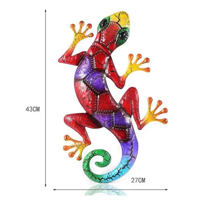 Décoration de jardin Gecko en métal pour Statues extérieures, décoration murale de jardin de maison,