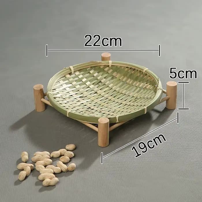 Nouveau plateau de fruits secs en bambou fait à la main tissé avec support panier de fruits panier d