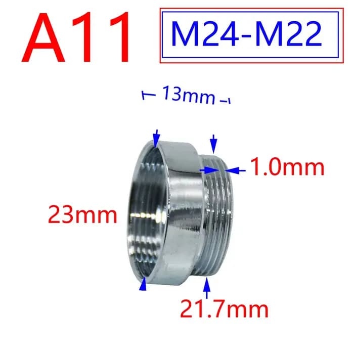 Connecteur fileté argenté 1/2 "/M16/M17/M18/M19/M20/M22/M24/M28/M32