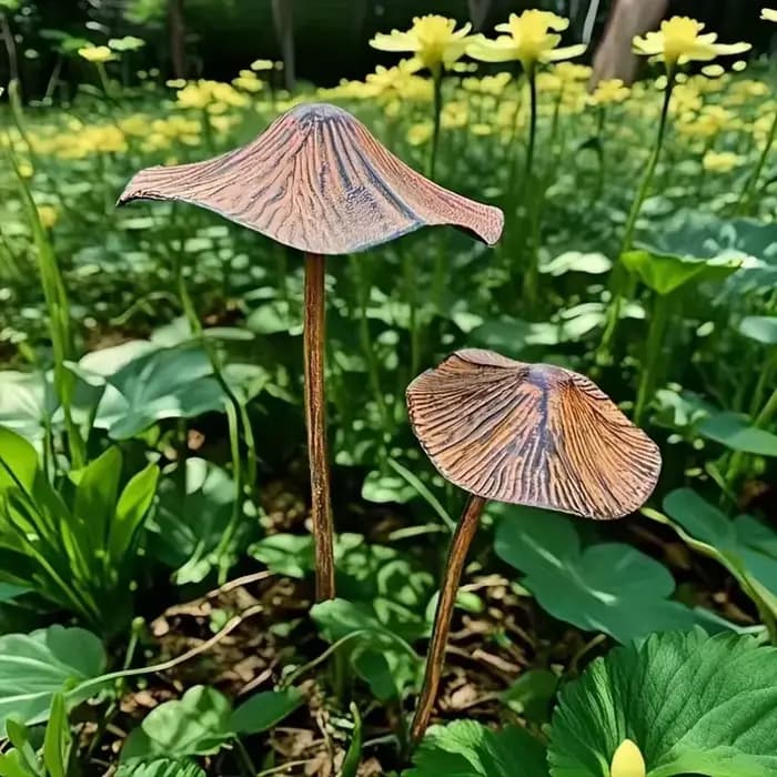 Ensemble de décoration de jardin champignon rouillé rétro en métal, plaque champignon rouillé pour e