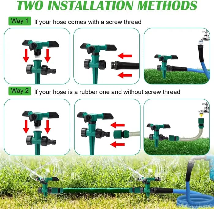 Arroseur automatique de jardin, arrosage de jardin, eau rotative à 360 degrés pour l'irrigation agricole