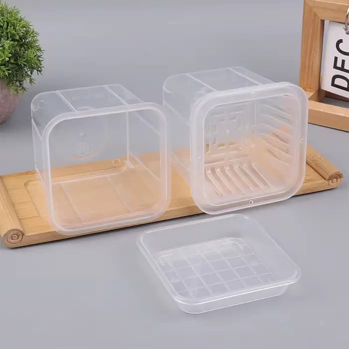 Pot de fleur transparent carré pour contrôle des racines