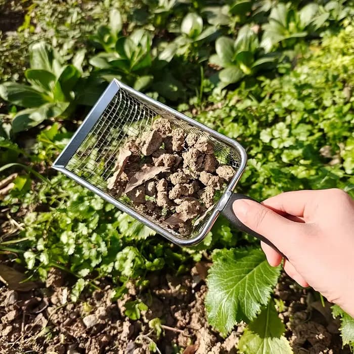 Tamis à terre pour jardin - Tamis à main pour sable et engrais de jardin - Disponible en deux tailles (2,8 mm et 5 mm)