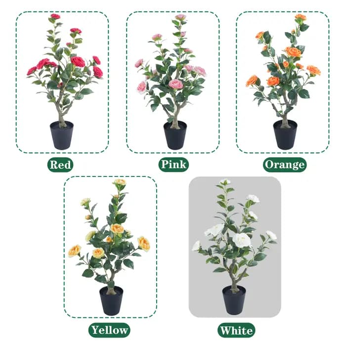 Arbre topiaire Camélia de 85 cm avec pot/support